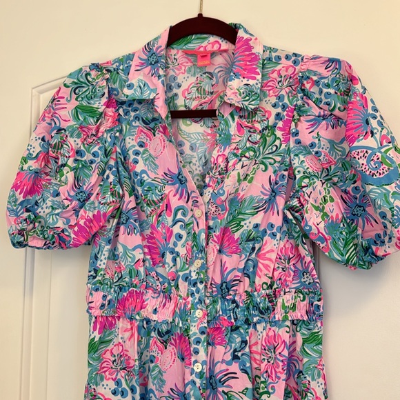 LILLY PULITZER TASSIE POPLIN MIDI DRESS SIZE 4 - Picture 4 of 12